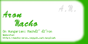 aron macho business card